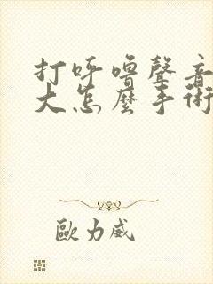 打呼噜声音特别大怎么手术治疗