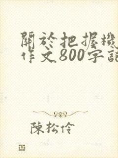 关于把握机会的作文800字记叙文