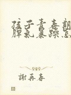 孩子青春期易怒脾气暴躁怎么办