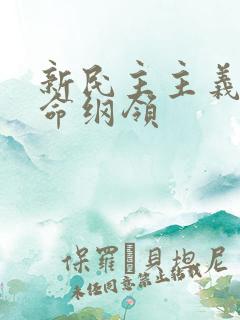 新民主主义的革命纲领