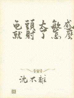 龟头太敏感几下就射了怎么办