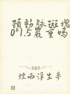 颈动脉斑块3.0*1.5严重吗