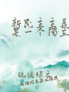 新民主主义社会是一个独立的社会形态.