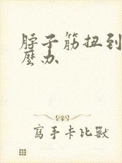 脖子筋扭到了怎么办