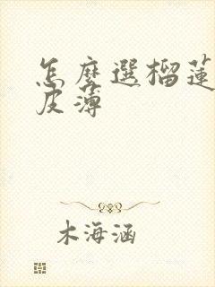 怎么选榴莲肉多皮薄