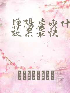 脾阳虚吃什么药效果最快