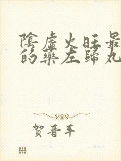 阴虚火旺最有效的药左归丸