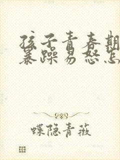 孩子青春期脾气暴躁易怒怎么弄