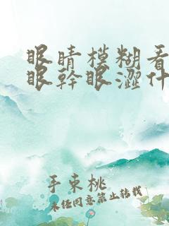 眼睛模糊看不清眼干眼涩什么原因