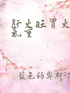 肝火旺胃火旺湿气重