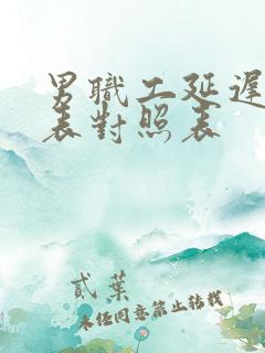 男职工延迟退休表对照表