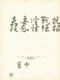 夫妻冷战挽回一段感情绝招