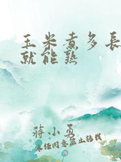 玉米煮多长时间就能熟