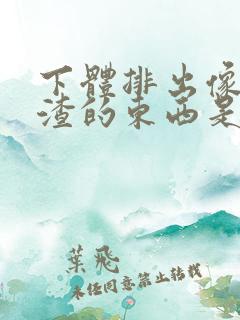 下体排出像豆腐渣的东西是什么原因