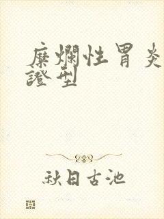 糜烂性胃炎中医证型