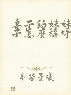 妻子的妹妹的儿子怎么称呼