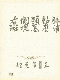 右侧颈动脉血管斑块怎么消除