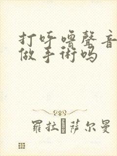 打呼噜声音大能做手术吗