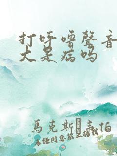 打呼噜声音特别大是病吗