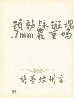 颈动脉斑块厚2.7mm严重吗