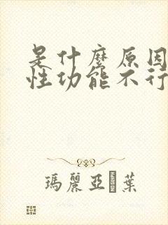 是什么原因导致性功能不行