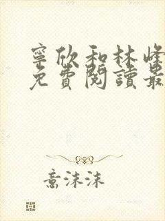 宁欣和林峰小说免费阅读最新章节