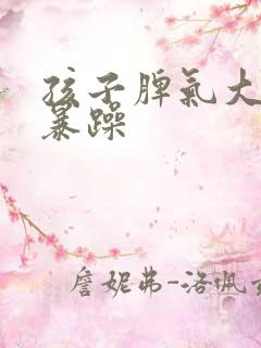 孩子脾气大易怒暴躁