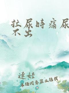 拉尿时痛尿急尿不出