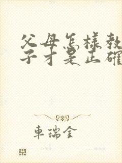 父母怎样教育孩子才是正确的方法