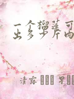 一个榴莲可以开出多少斤肉