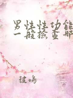 男性性功能体检一般检查哪些项目