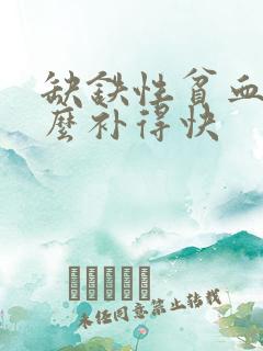 缺铁性贫血吃什么补得快