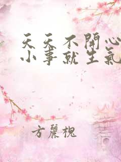 天天不开心一点小事就生气