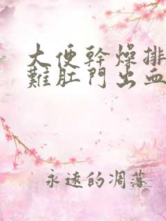 大便干燥排便困难肛门出血