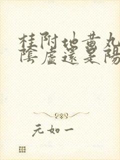 桂附地黄丸是治阴虚还是阳虚