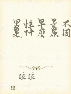 男性早晨不早勃是什么原因引起的