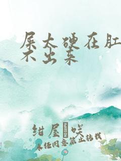 屎太硬在肛门拉不出来