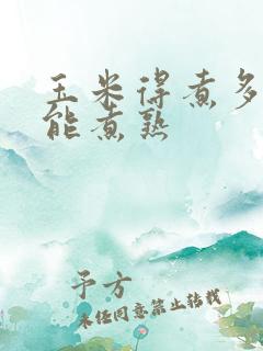 玉米得煮多久才能煮熟