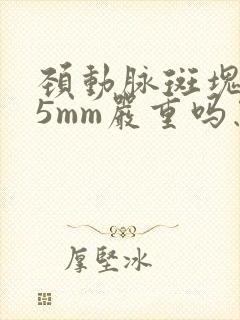 颈动脉斑块1.5mm严重吗怎么治疗好