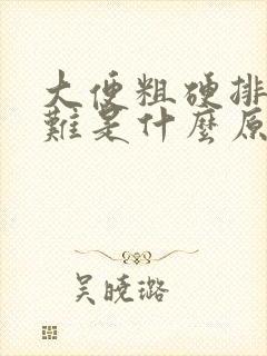 大便粗硬排便困难是什么原因