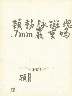 颈动脉斑块厚1.7mm严重吗