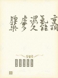 脾虚湿气重吃中药多久能调理好