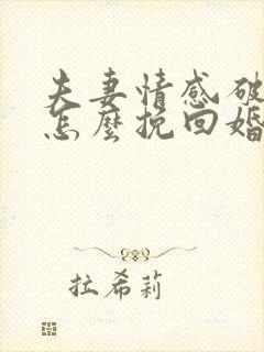 夫妻情感破裂该怎么挽回婚姻