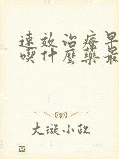 速效治疗早些泄吃什么药最好