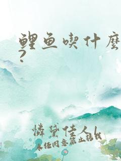 鲤鱼吃什么饵料?