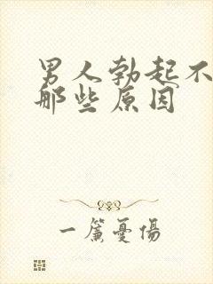 男人勃起不坚有那些原因