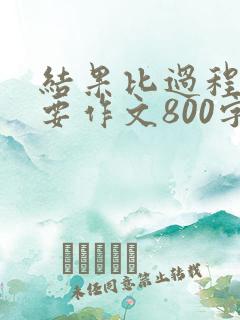 结果比过程更重要作文800字