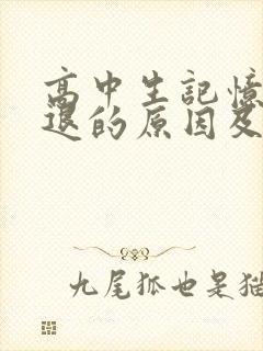 高中生记忆力减退的原因及解决方法