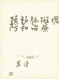 颈动脉斑块的预防和治疗