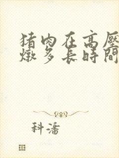 猪肉在高压锅里炖多长时间能熟